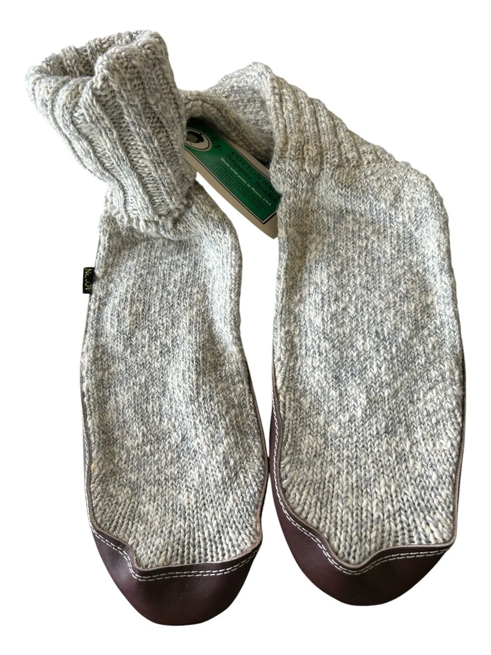 Acorn THE ORIGINAL SLIPPER SOCK Knit Brown Leather Suede Sole Gender Neutral